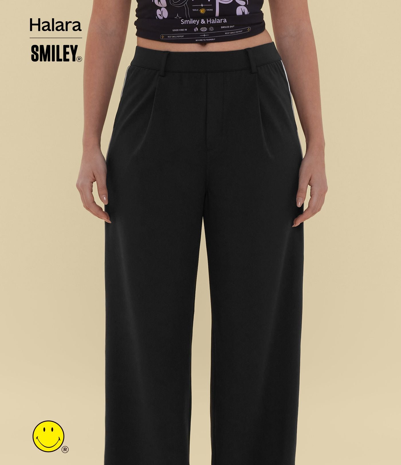 Pantalon tailleur droit Halara X Smiley® Halara Flex™ DayStretch taille haute avec poches