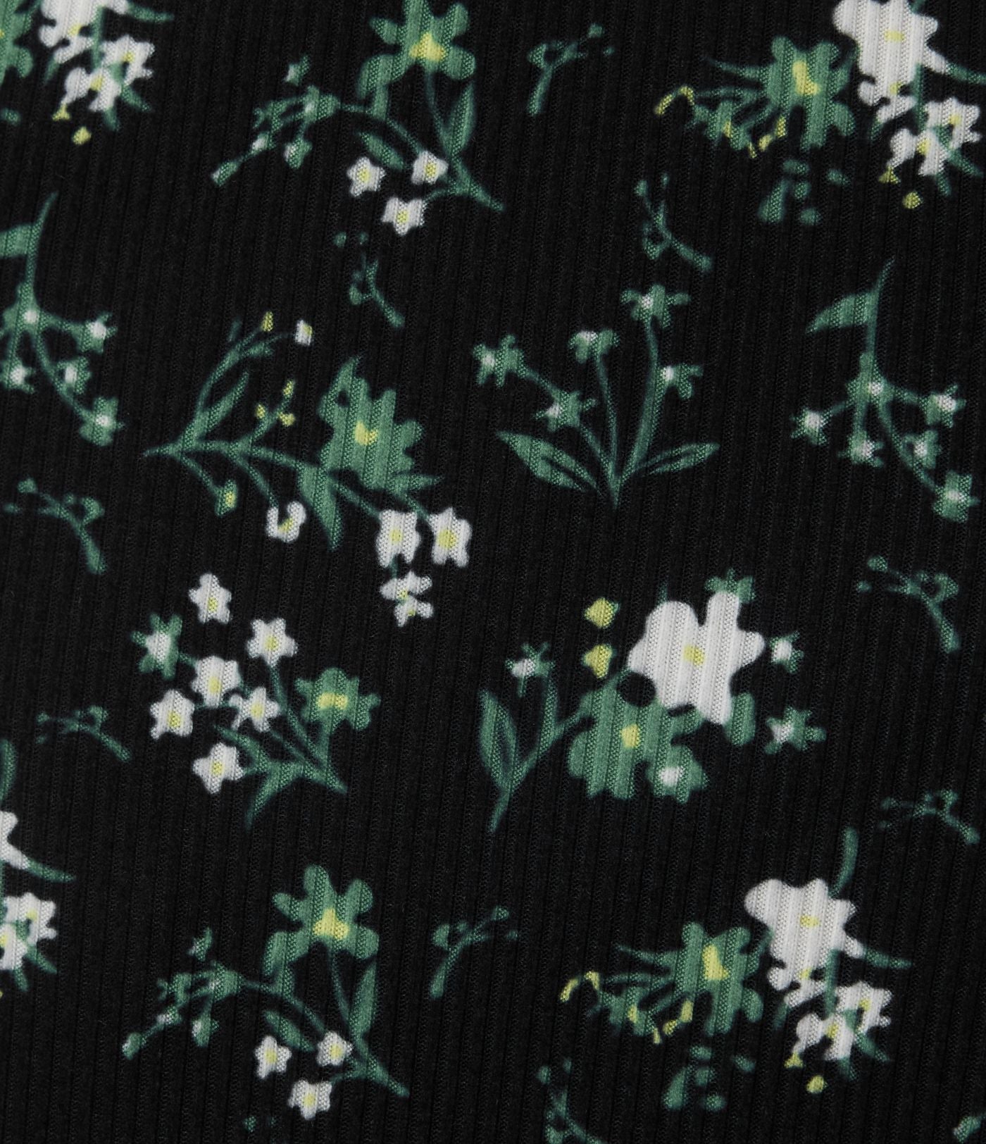 Robe trapèze mini col U sans manches à volants imprimé floral avec soutien-gorge intégré