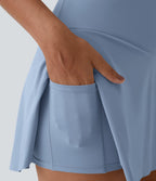 Jupe de tennis mini 2-en-1 quotidienne SoftlyZero™ Airy avec croisement, poche latérale et effet frais InstantCool, Lucid, protection solaire UPF50+