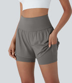 Short de yoga 2-en-1 SoftlyZero™ Airy taille très haute effet frais InstantCool 12,5 cm avec poches