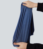 Débardeur de tennis Halara Flex™ en denim stretch délavé avec col montant, fermeture éclair et effet frais InstantCool
