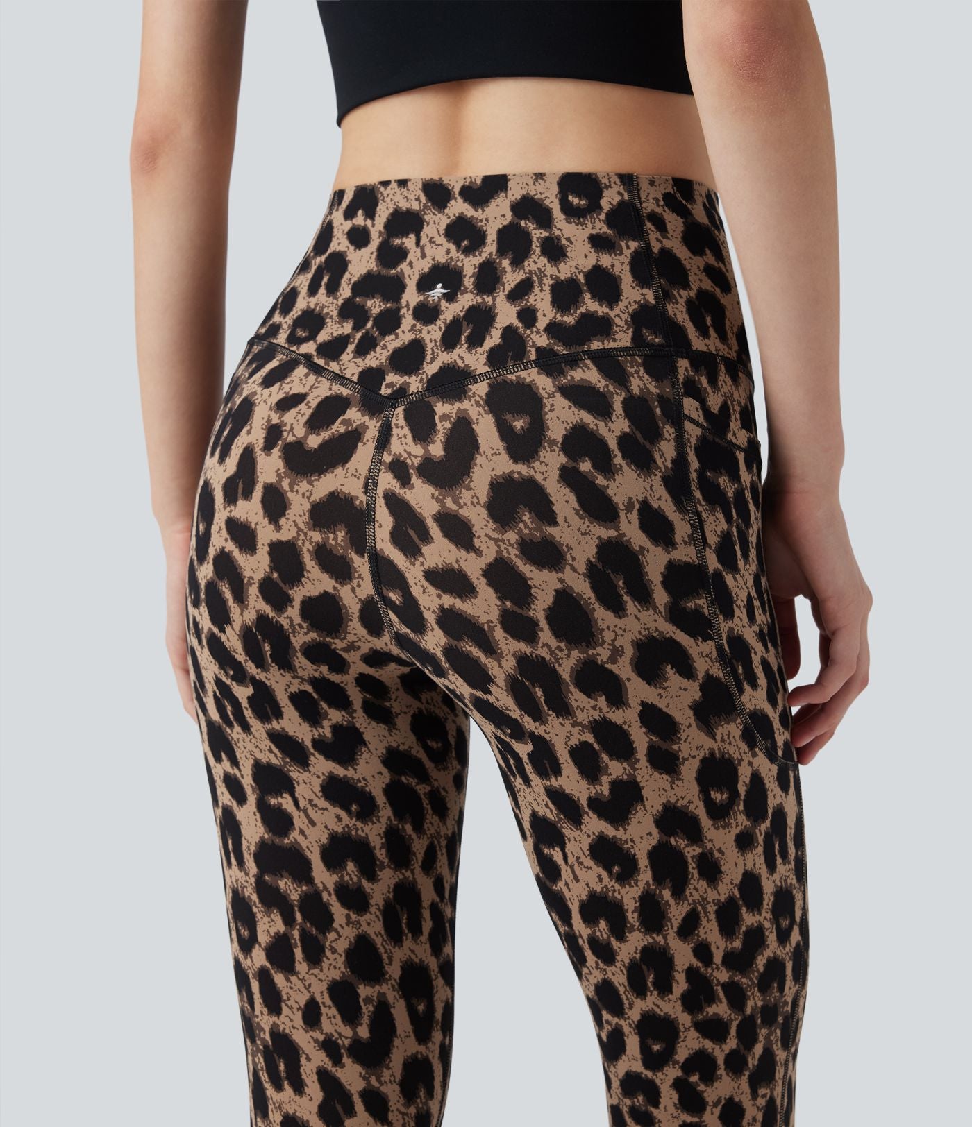 Legging de yoga gainant taille haute imprimé léopard avec poches Halara UltraSculpt™