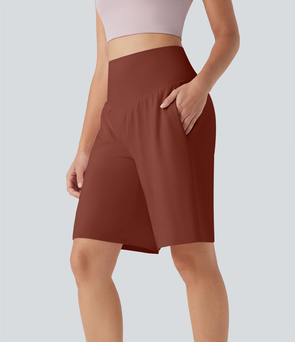 Bermuda SoftlyZero™ Airy de yoga taille haute avec poches multiples et effet frais InstantCool