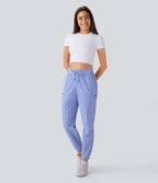 Pantalon de randonnée déperlant et résistant à l'usure, taille moyenne à cordon, poches multiples et doublure polaire