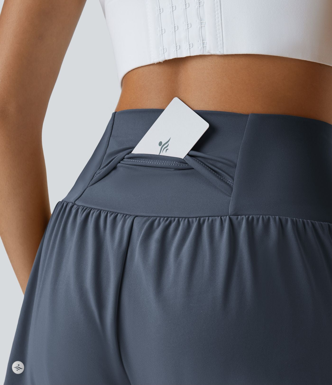 Short 7,5cm Yoga 2 en 1 Super Taille Haute Poches Arrière Poches Cachées Latérales