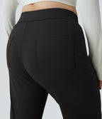 Pantalon coupe droite grande taille taille haute DayStretch avec poches