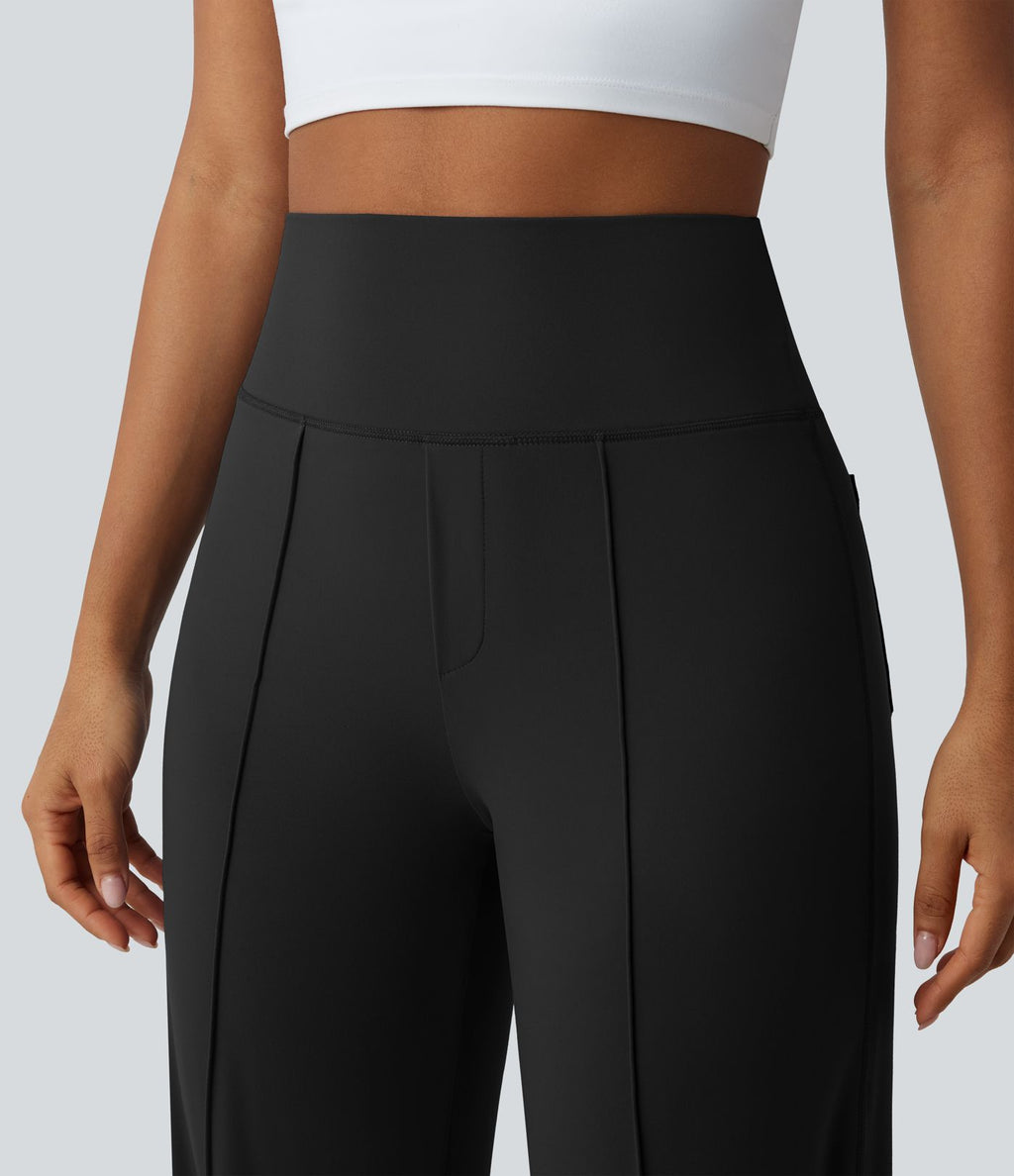 Pantalon de yoga jambes droites taille haute gainant Halara UltraSculpt™ avec poches