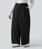 Halara Flex™ DayStretch Pantalon tailleur grande taille asymétrique fuselé taille haute avec poches