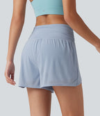 Short de running 2-en-1 SoftlyZero™ Airy 8cm effet frais InstantCool taille haute avec lien devant, mesh contrasté, poches et protection solaire UPF50+