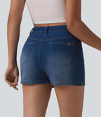 Skort Halara Flex™ jean décontracté taille haute micro avec poches