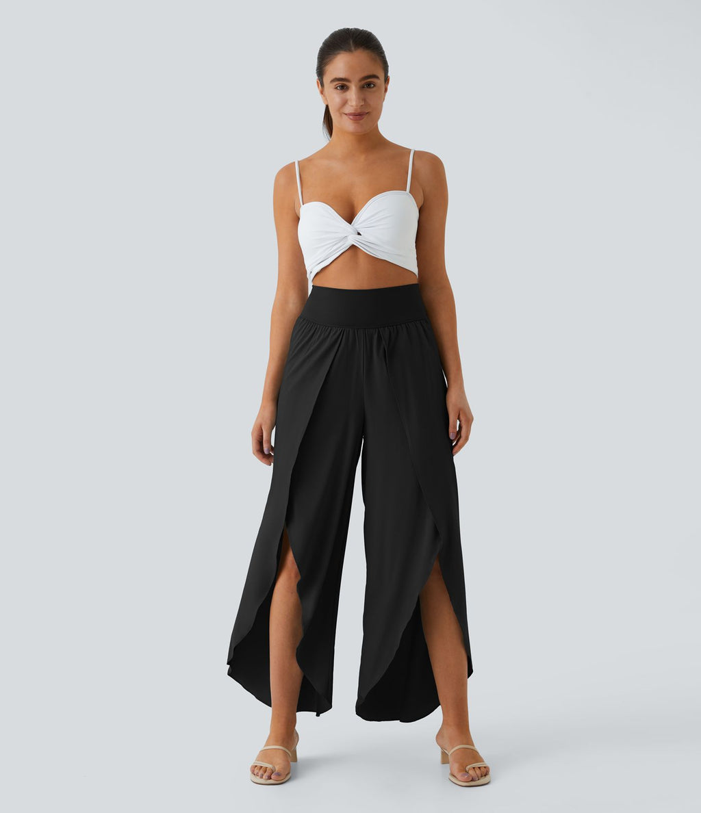 Breezeful™ Pantalon Large Fluide Séchage Rapide Taille Haute Poche Arrière