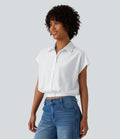Chemise décontractée col classique manches courtes avec boutonnage