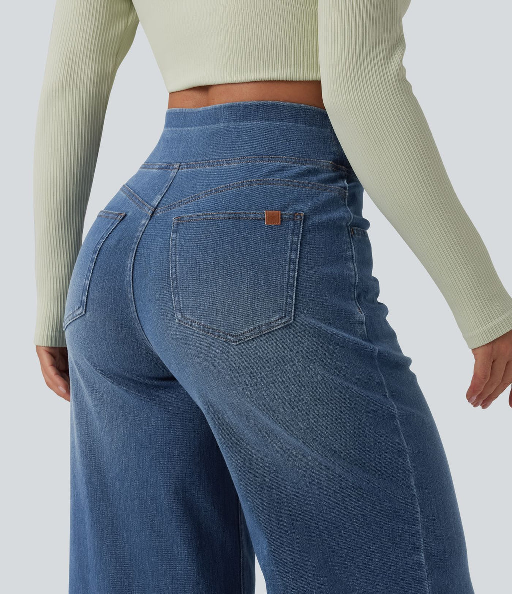 Jean large décontracté Halara Flex™ croisé taille haute avec poches
