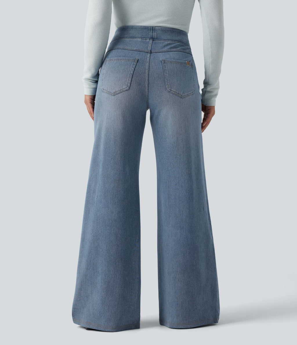 Halara Flex™ Denim Heat Jean large casual taille haute avec poches