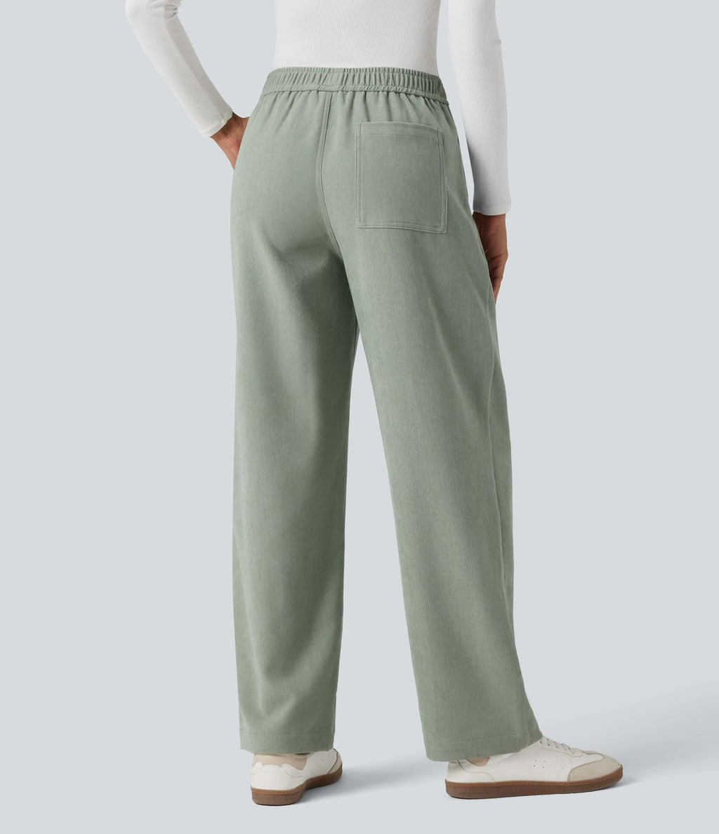 Pantalon taille mi-haute avec poches