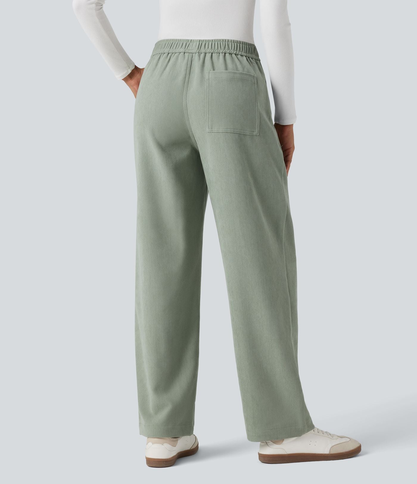 Pantalon taille mi-haute avec poches