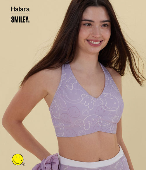 Brassière de sport training Halara X Smiley® Halara UltraSculpt™ maintien moyen col V dos nageur
