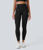 Legging yoga 7/8 gainant taille haute côtelé doux sans couture OneForm Seamless Flow