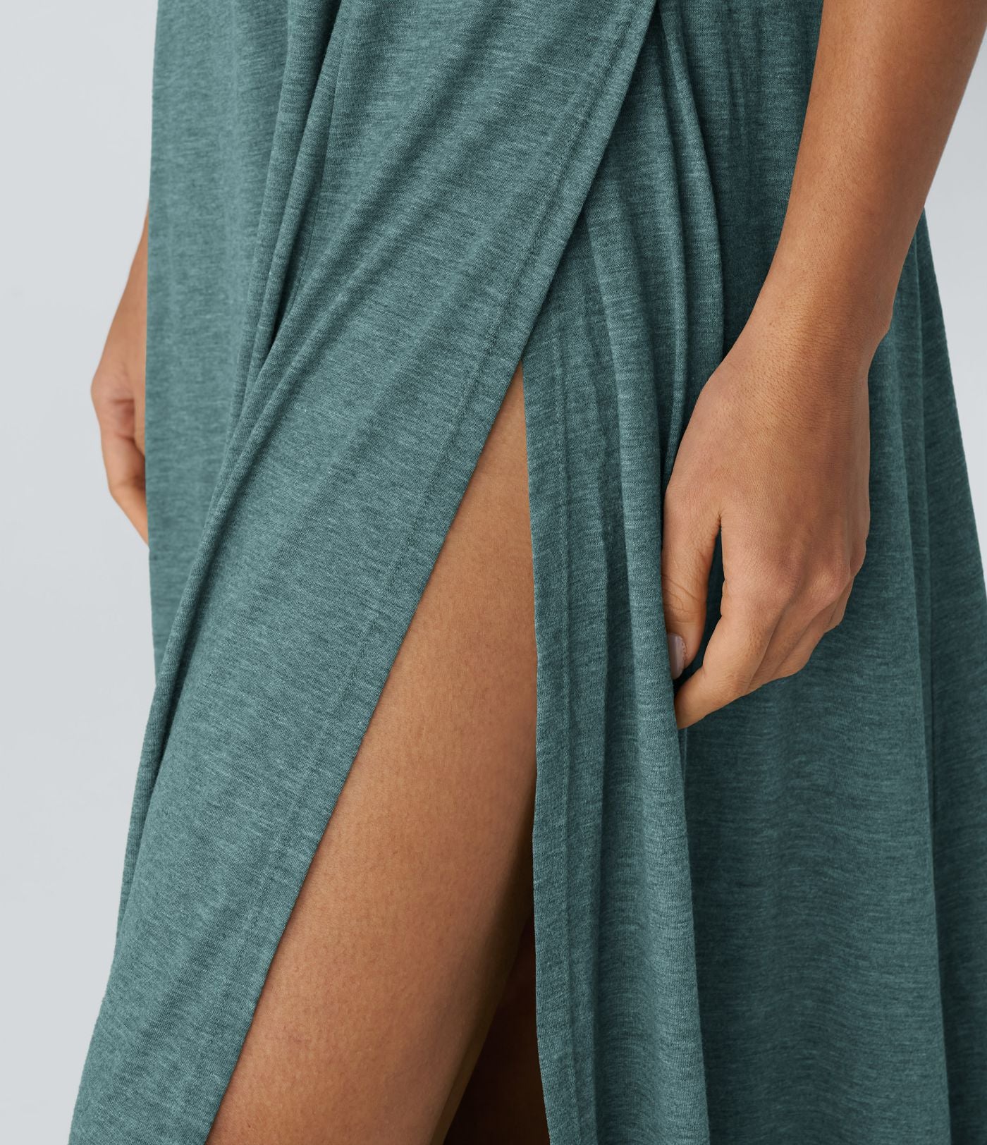 Robe Casual Débardeur Longue Fluide Fendue Dos Nu à Col en U