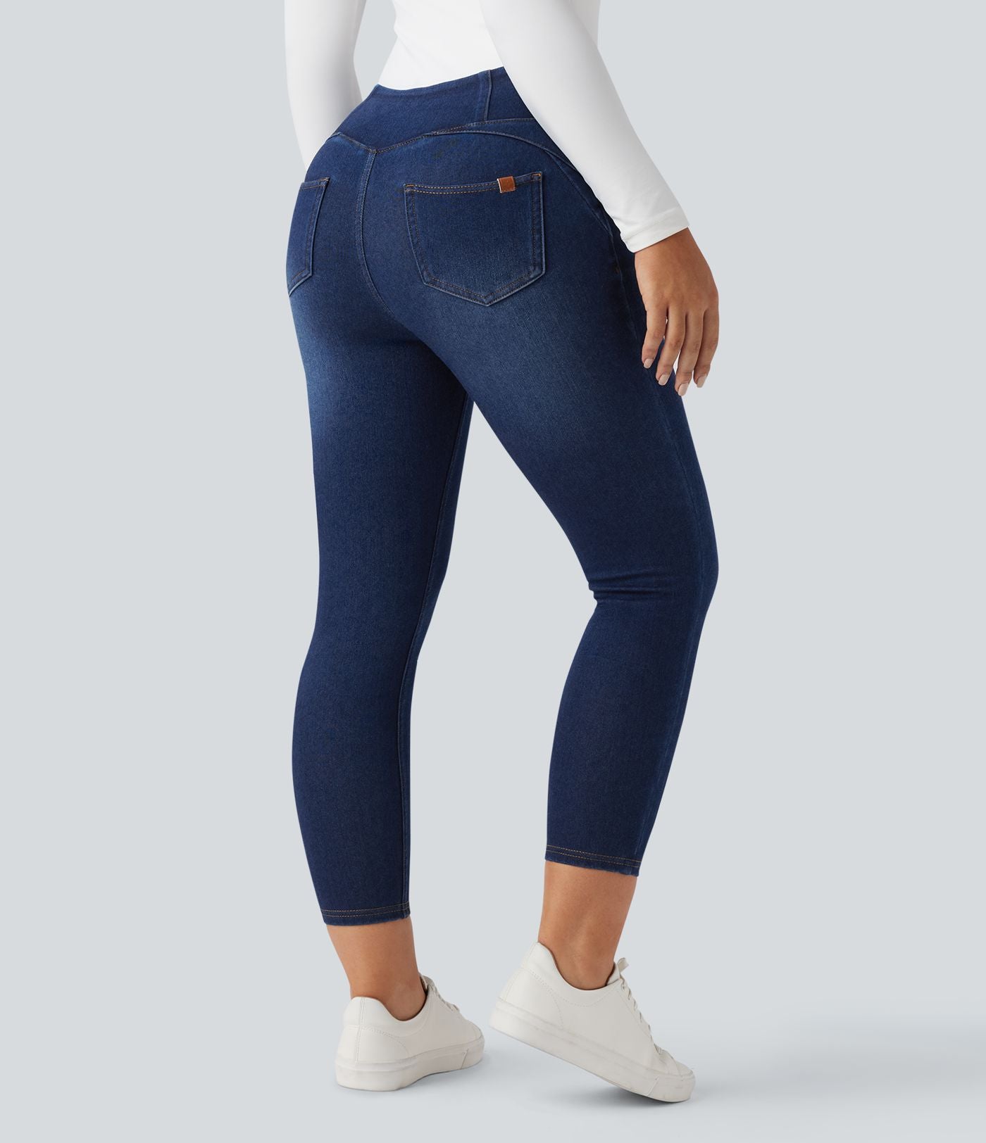 Halara Flex™ Denim Heat Legging denim casual 7/8 taille haute avec poches