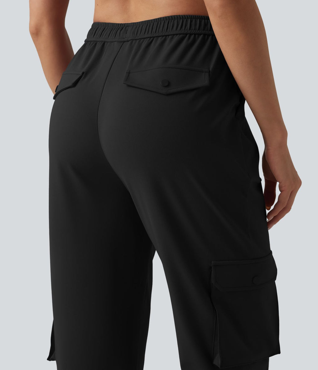 Pantalon cargo fuselé de sport DayStretch taille haute avec cordon de serrage réglable et poches