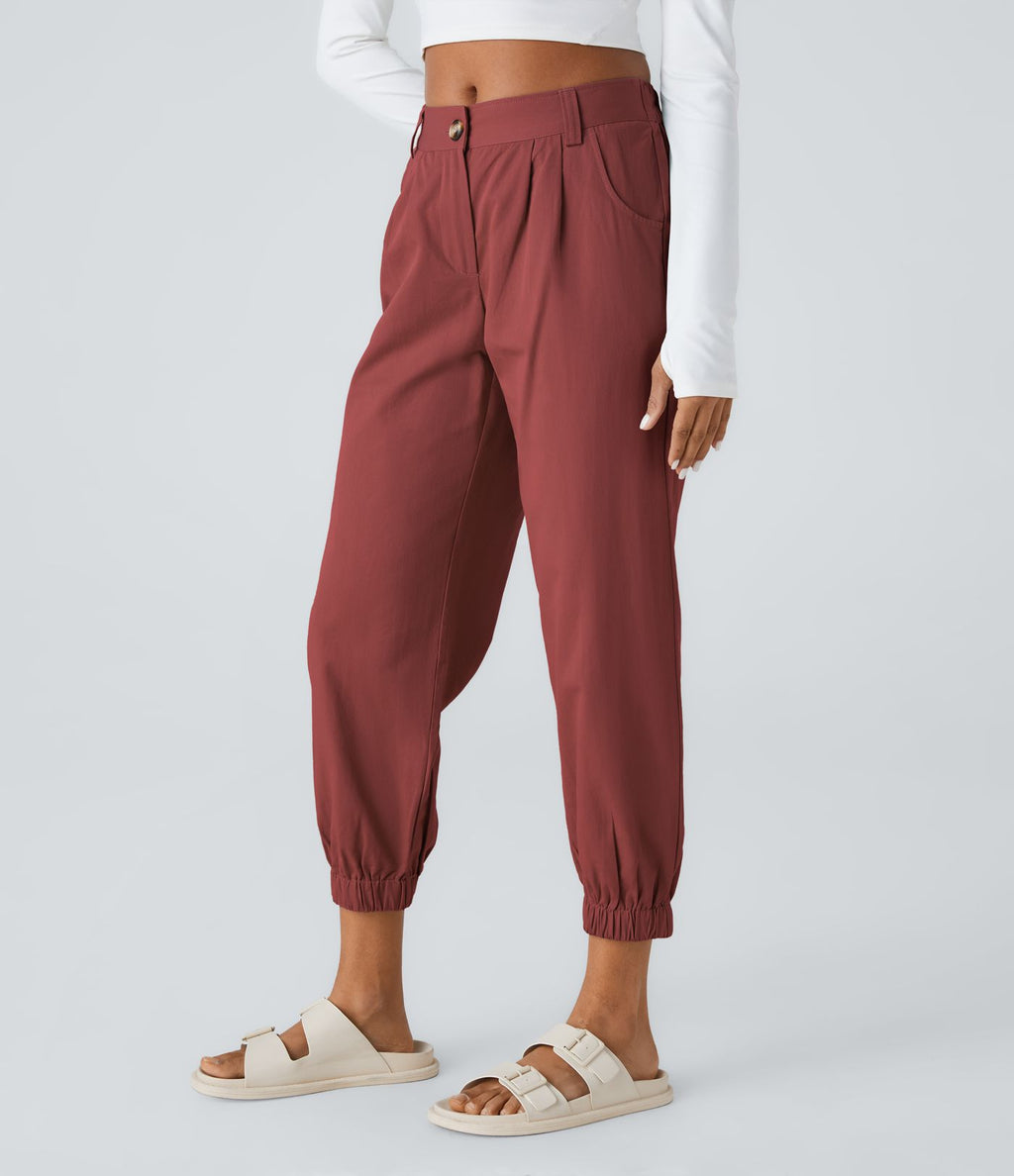 Joggings décontractés à taille mi-haute avec poches