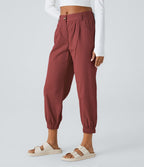 Joggings décontractés à taille mi-haute avec poches