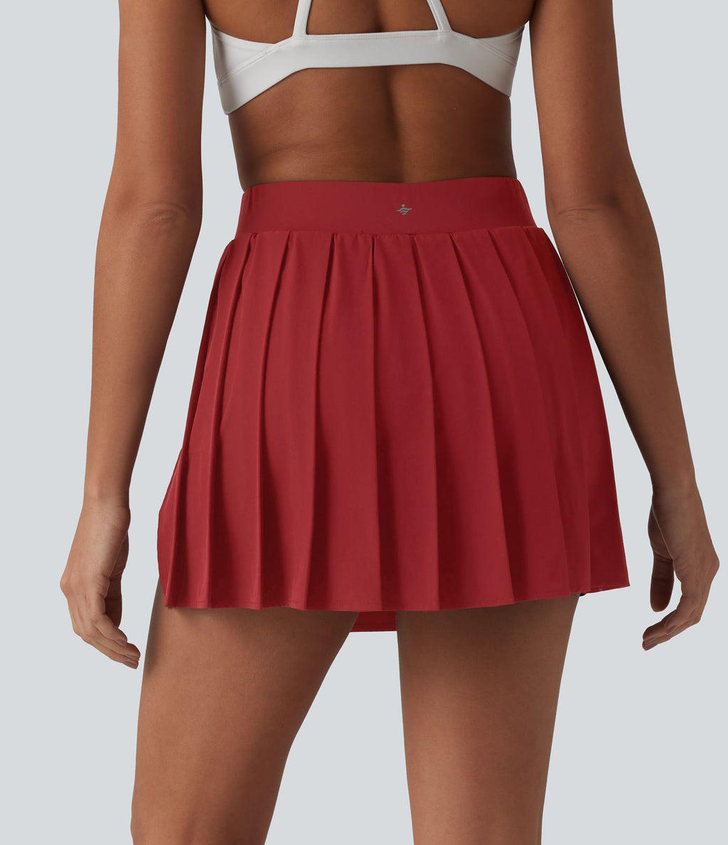 Jupe courte plissée 2-en-1 Breezeful™ taille haute séchage rapide avec poche et boucle ajustable