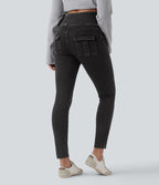 Legging décontracté gainant taille haute effet denim avec poches Halara Flex™