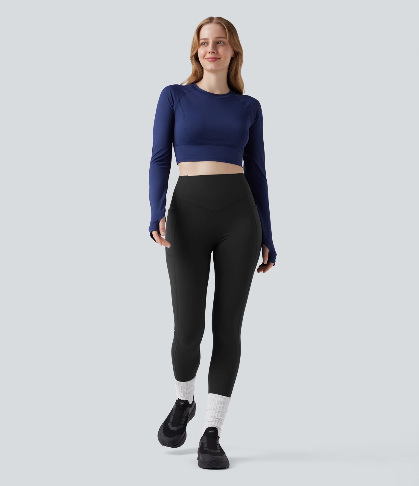 Legging de yoga thermique Halara UltraSculpt™ Heat taille haute froncé effet push-up gainant avec poches
