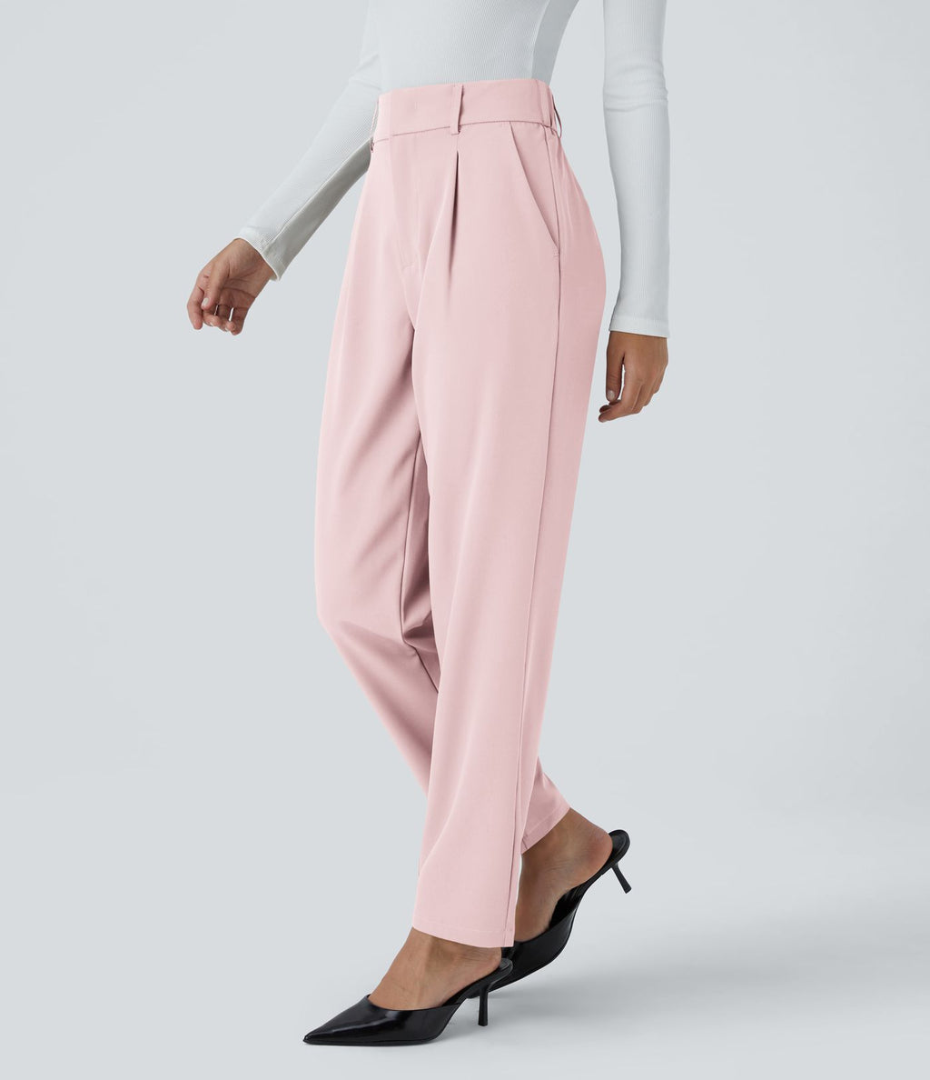Pantalon tailleur Halara Flex™ fuselé uni, taille haute, avec poches