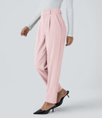 Pantalon tailleur Halara Flex™ fuselé uni, taille haute, avec poches