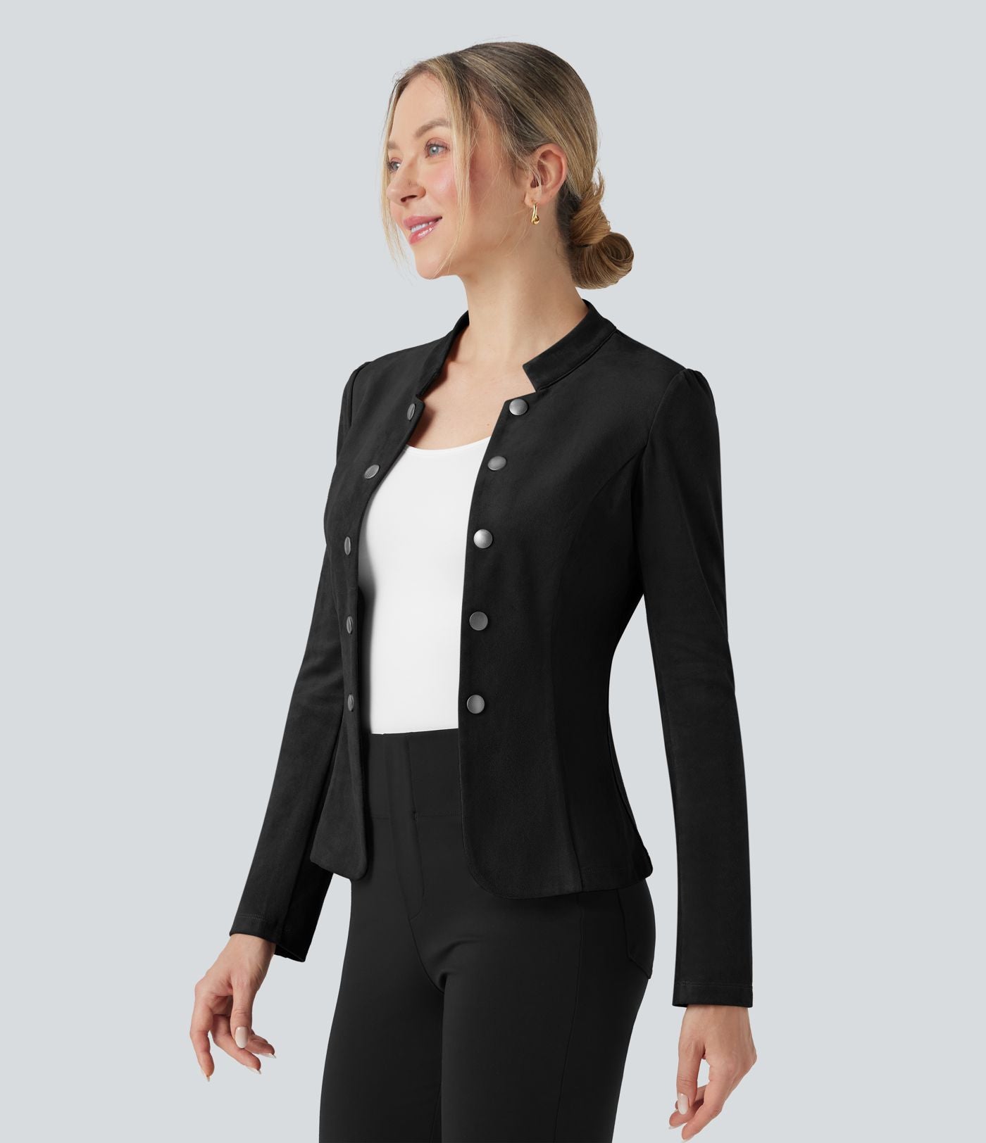 Veste de travail ajustée en daim manches longues