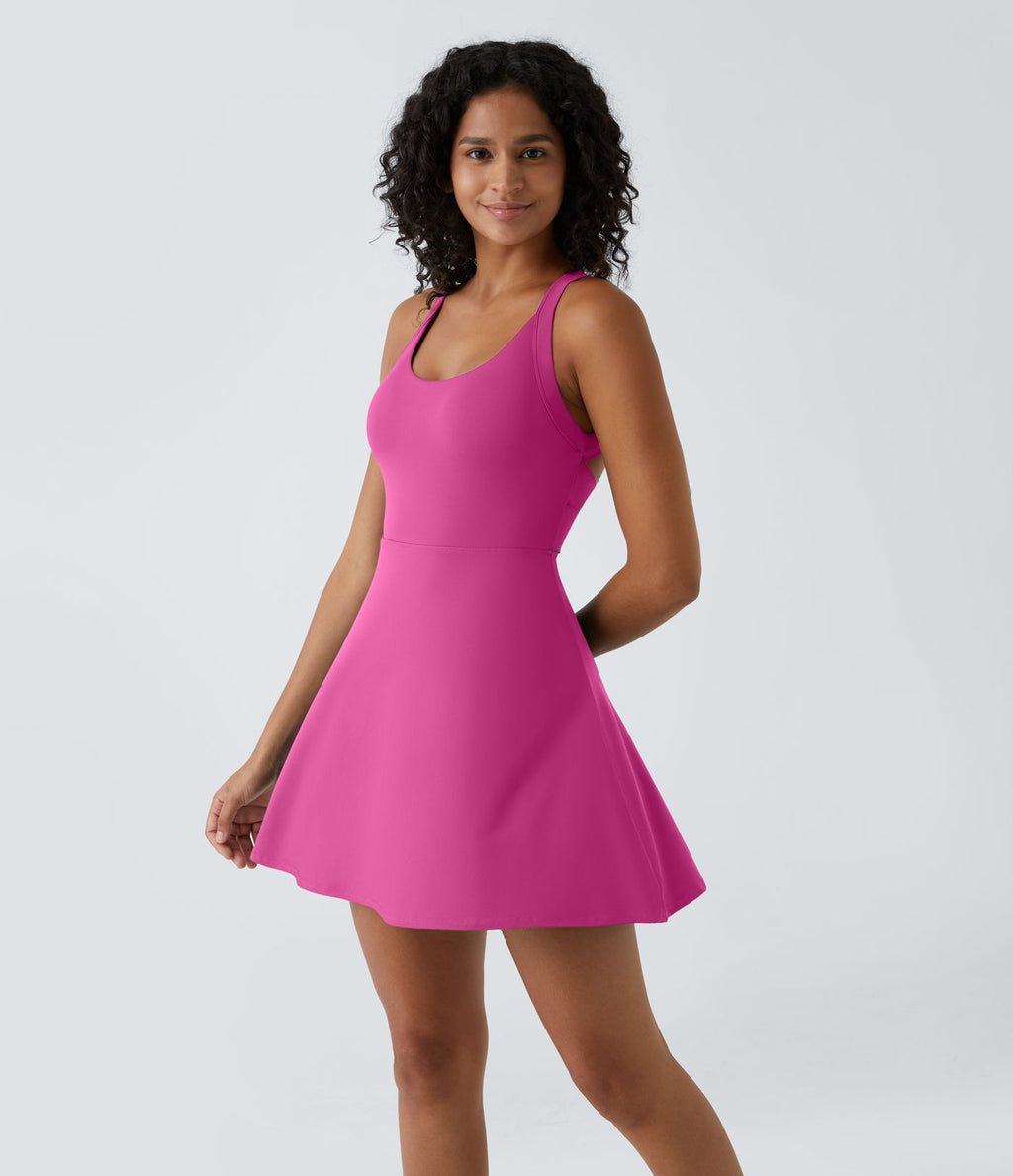 Robe de Danse Sport Mini à Volants Torsadés Dos Nu - Longueur Plus