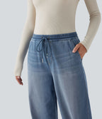 Jean décontracté Halara Flex™ taille mi-haute avec cordon de serrage et pochesns