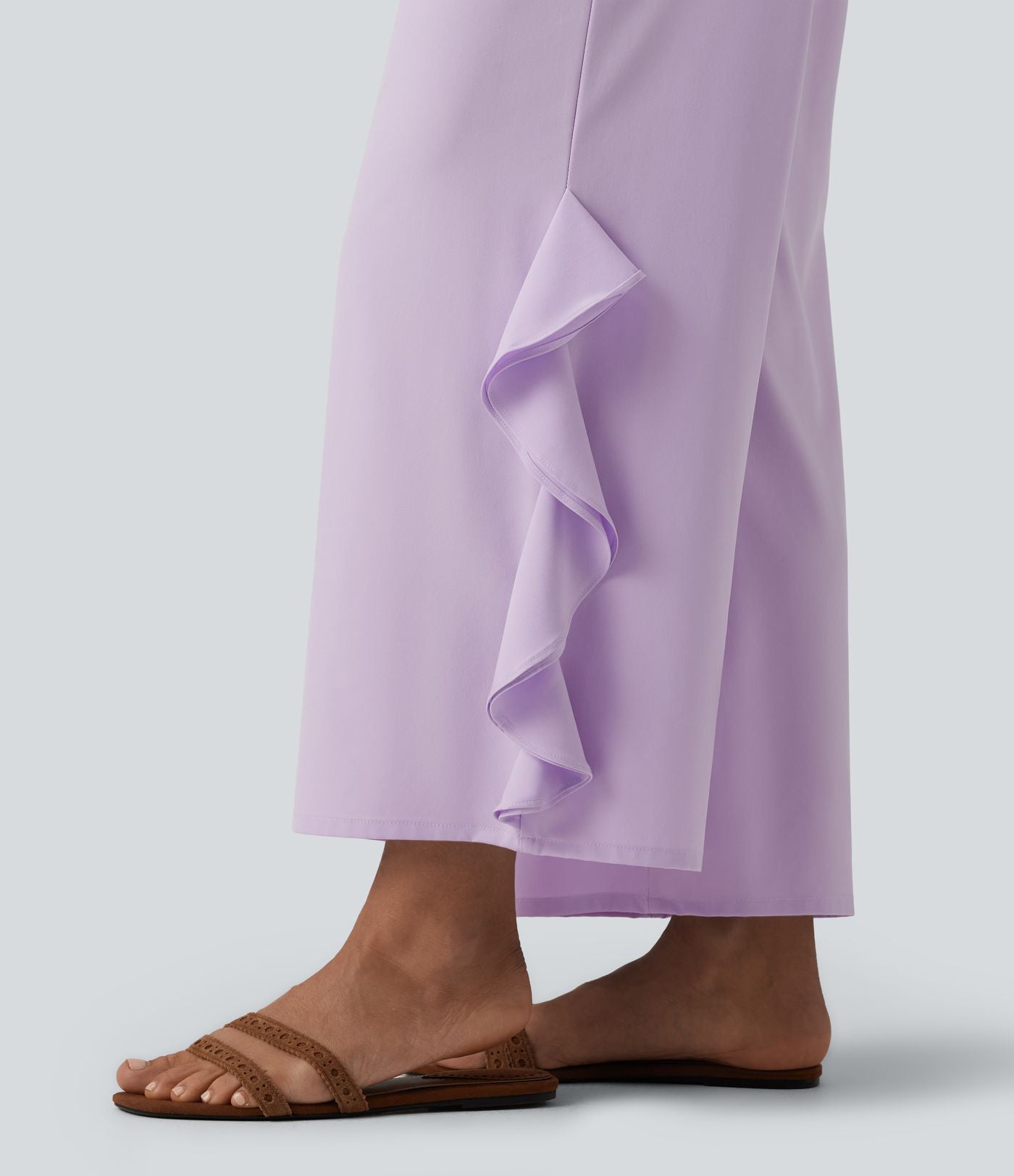 Pantalon large séchage rapide Breezeful™ taille haute à volants avec poches