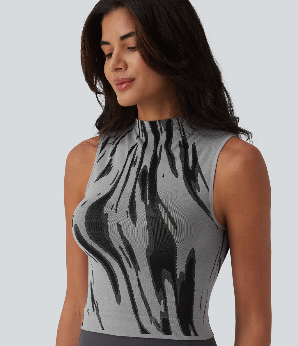 OneForm Débardeur de yoga sans couture col cheminée color block Seamless Flow