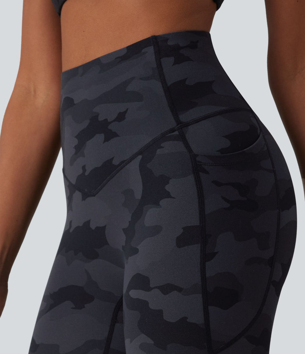 Legging de running Halara UltraSculpt™ gainant taille haute imprimé camouflage avec poches
