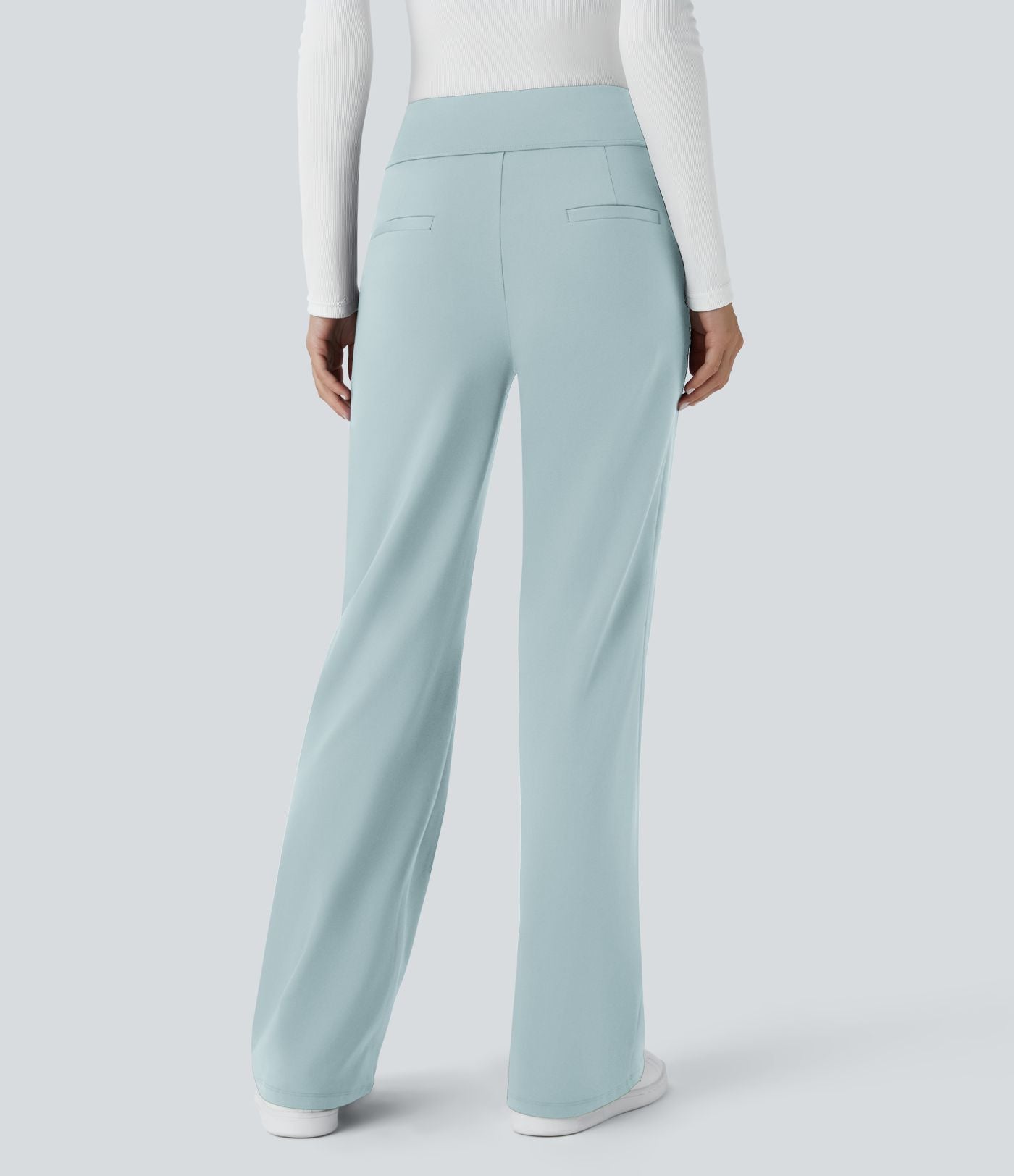 Pantalon tailleur évasé taille mi-haute Halara Flex™ DayStretch avec zip latéral et poches