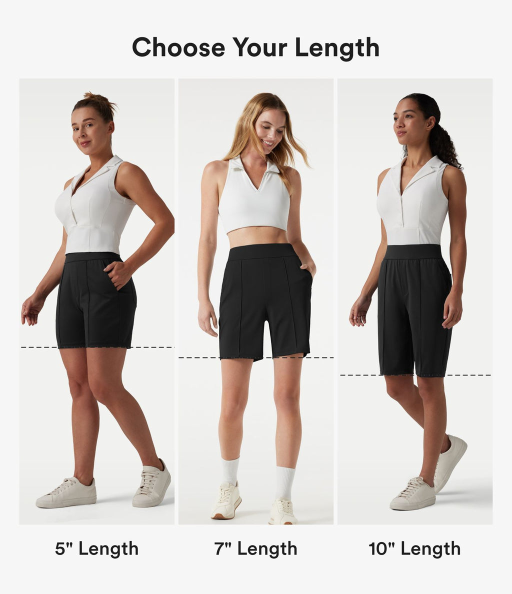 Short de golf taille haute à séchage rapide avec poches 17,5 cm - Golf Tee - UPF40+