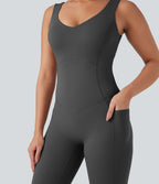 Combinaison de sport Halara UltraSculpt™ col V gainante push-up à poches