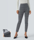 Halara Flex™ Pantalon skinny tailleur taille haute à motif pied-de-poule avec poches arrière
