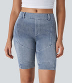 Halara Flex™ Short 22,8cm Casual En Denim Extensible Avec Poche Arrière Taille Midi