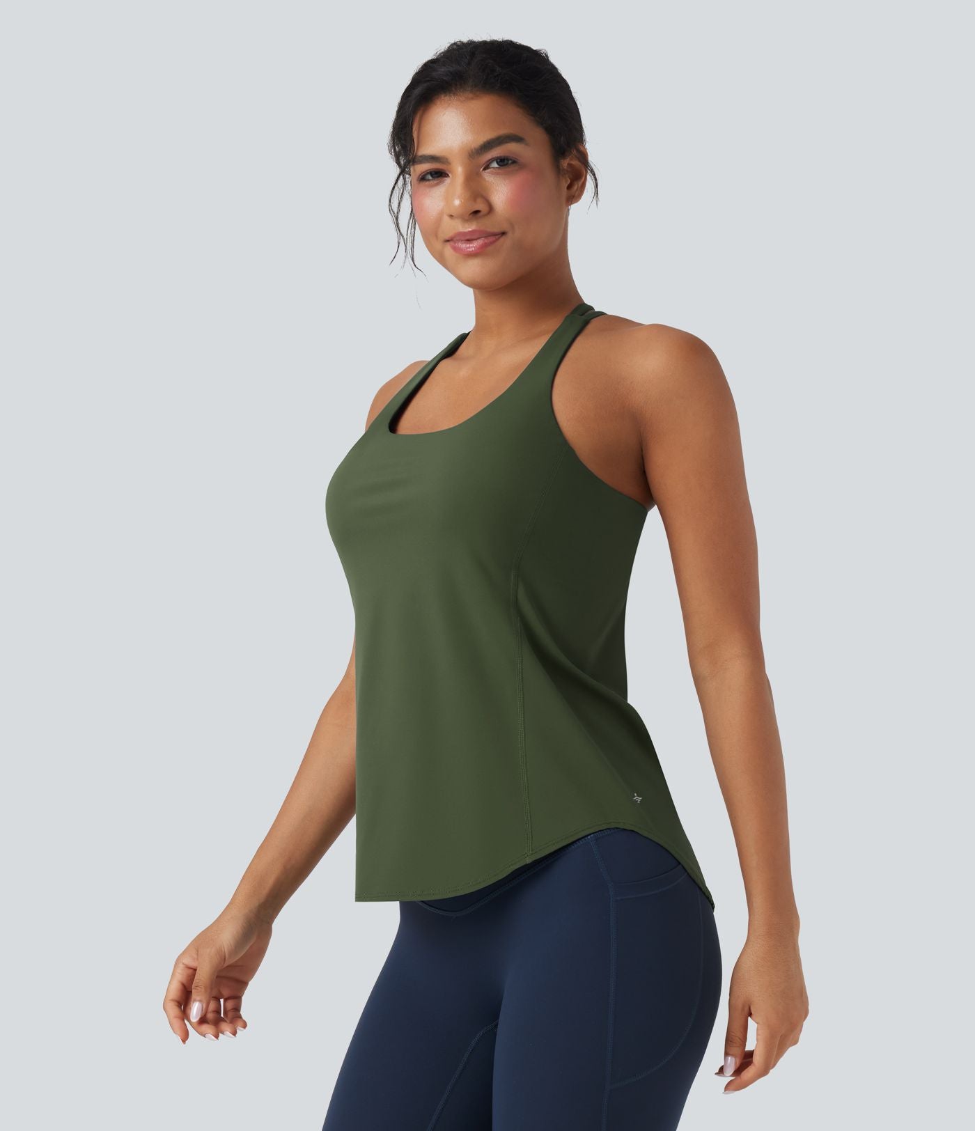 Débardeur running Halara UltraSculpt™ col rond dos croisé bonnets E-G