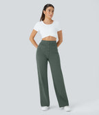 Pantalon taille haute coupe droite DayStretch avec poches