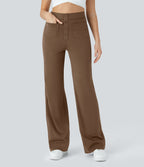 Pantalon taille haute coupe droite DayStretch avec poches