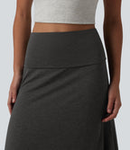 Jupe sirène casual longue taille haute avec ceinture repliable