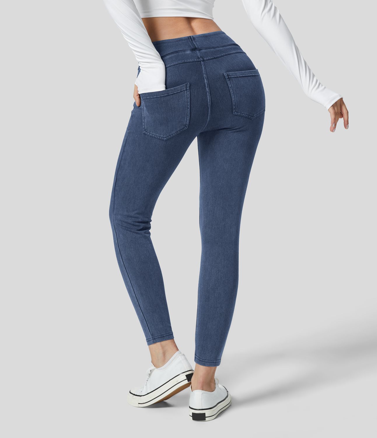 Legging en denim taille haute Halara Flex™ Denim Heat avec poches