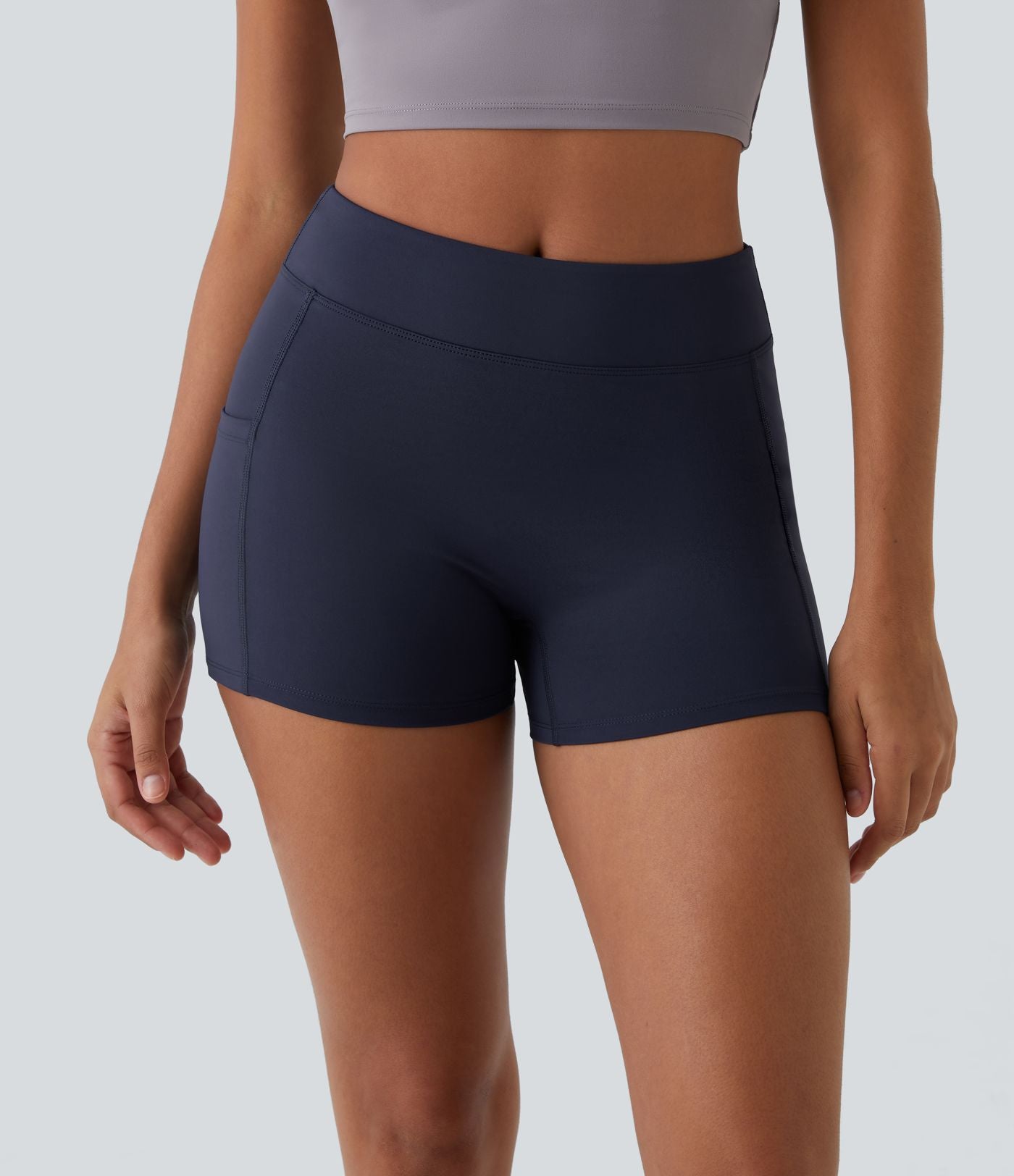 Short de yoga SoftlyZero™ Airy 8,8 cm taille haute poches latérales uni effet frais InstantCool
