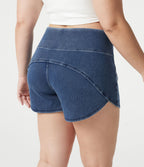 Short en jean Halara Flex™ skinny décontracté grande taille ventre plat, taille haute, ourlet arrondi, à poches